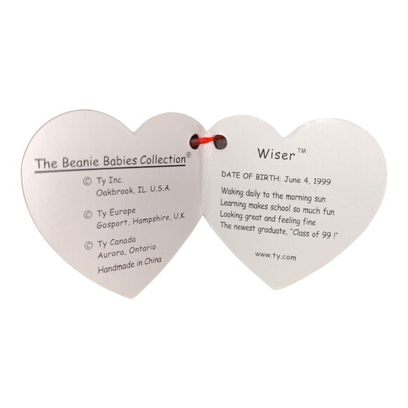 Ty Beanie Baby Owl "Wise" Class Of 99 Graduation Plush Toy - Picture 7 of 10